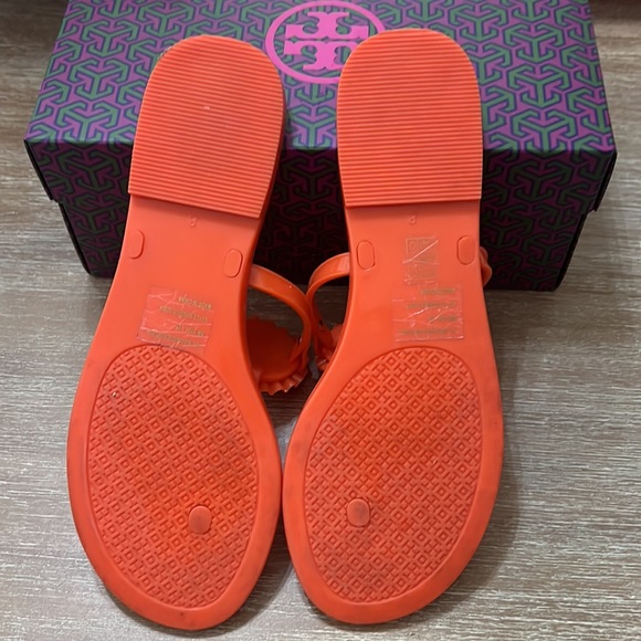 Tory Burch Melody Thong Sandal - Poppy Coral Sz 8 - Picture 4 of 8